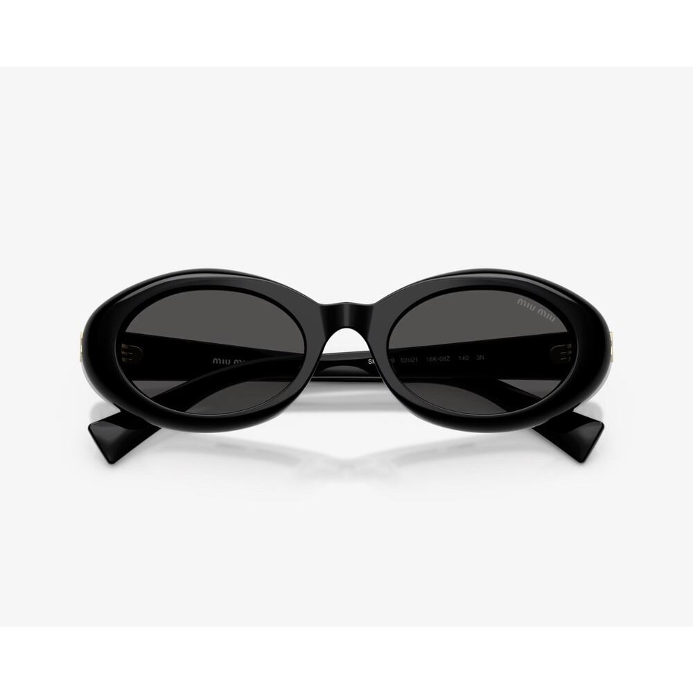 MIU MIU MU B09S 16K08Z Black Gold Dark Grey Lens Women Sunglasses AUTHENTIC - Picture 4 of 8